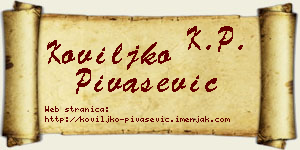 Koviljko Pivašević vizit kartica